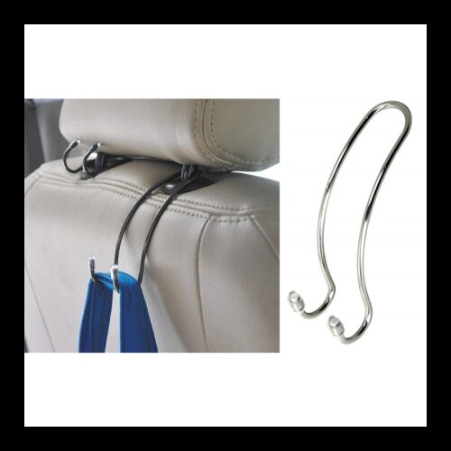 Set 2pz Ganci Sedile Auto Poggiatesta Universale Metallo Supporto Bagagli Maniglia Borse