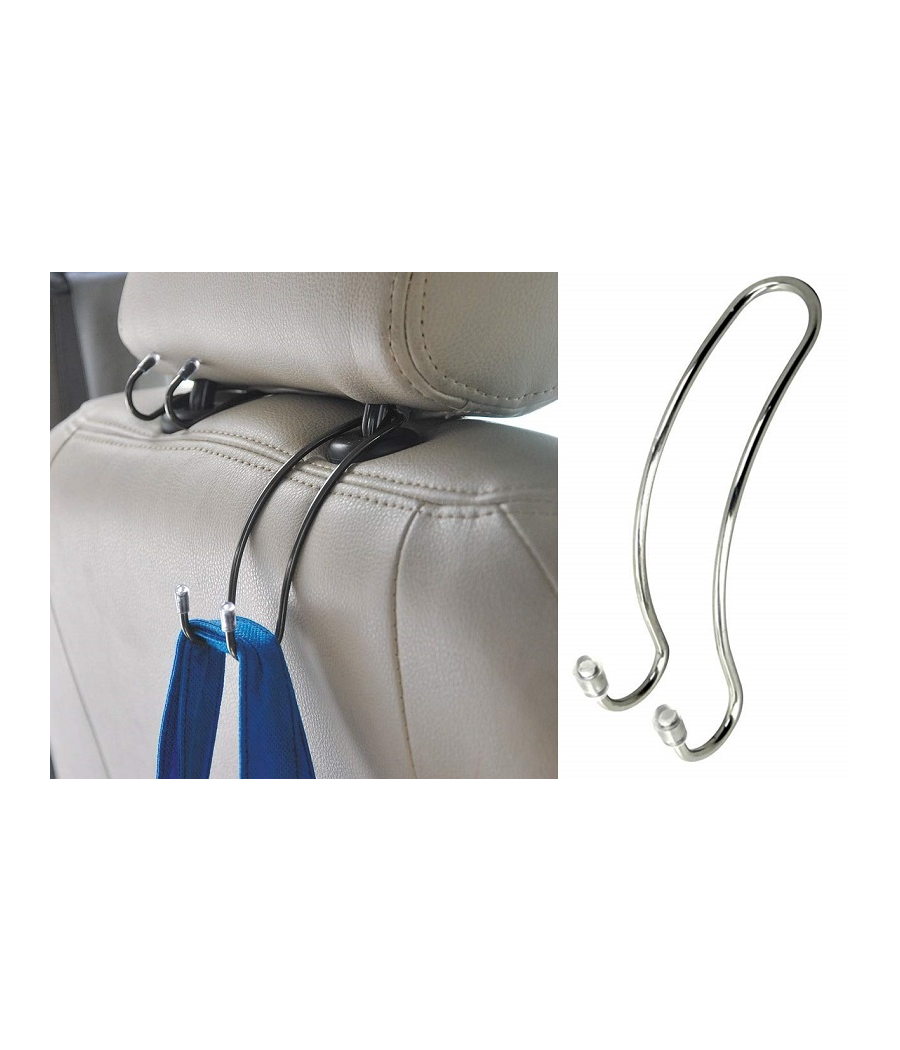 Set 2pz Ganci Sedile Auto Poggiatesta Universale Metallo Supporto Bagagli Maniglia Borse