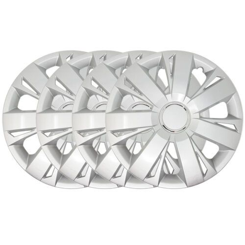 Set 4 Copricerchi Copriruota Coppa Ruota Borchie Auto Universale 16″ Silver