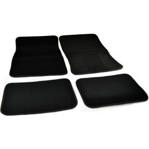 Set 4 Tappetini Per Auto In Moquette Nera Antiscivolo Protezione Interni