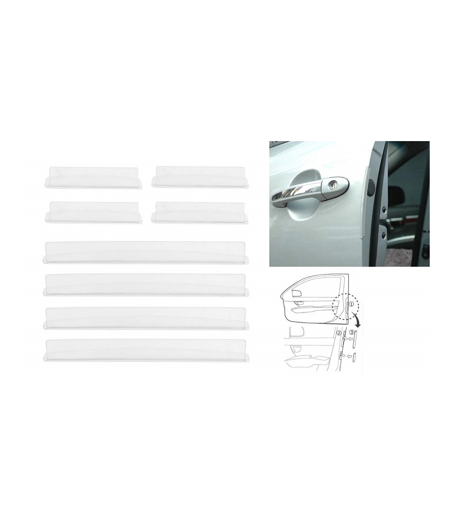 Set 8pz Protezione Universale Guarnizione Portiera Auto Adesiva Flessibile Paracolpi