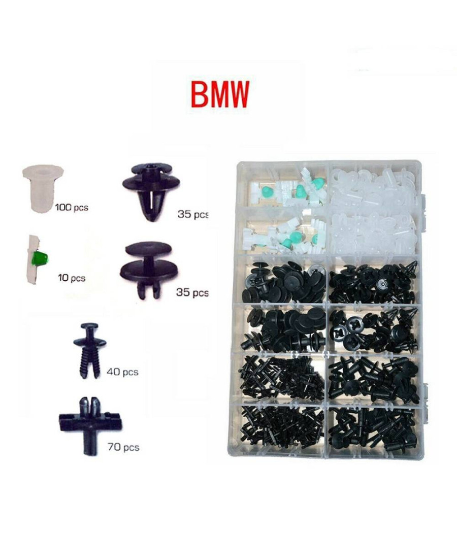 Set Clip Di Fissaggio Per Auto Bmw Confezione 290 Pezzi Ricambi Plastica