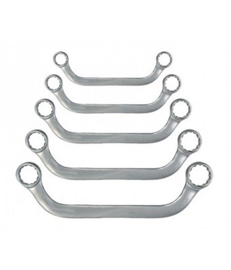 Set Kit 5 Pezzi Chiavi Poligonali Doppie Speciali A U In Chrome Vanadium