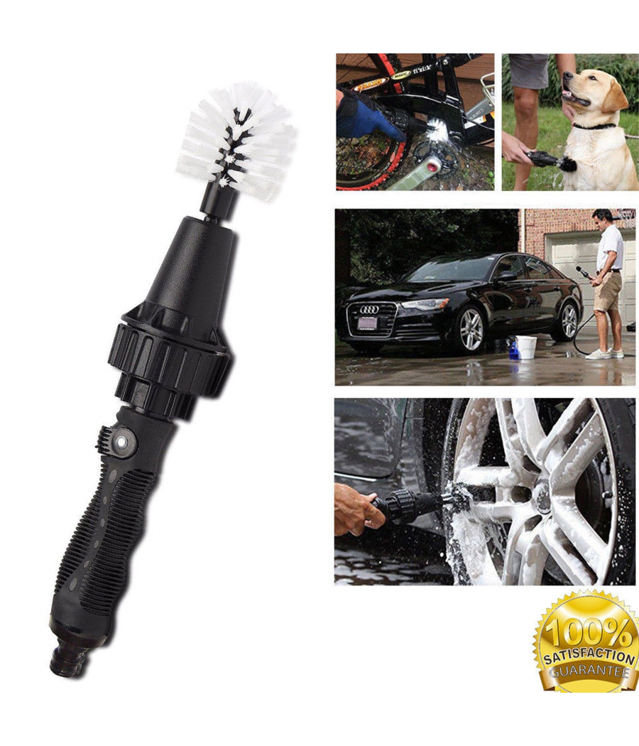 Spazzola Rotante Acqua Pulisci Moto Auto Bicicletta Lavaggio Cerchioni Brushhero