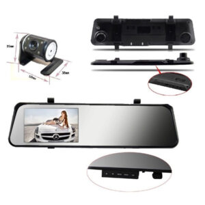 Specchietto Retrovisore Dvr Telecamera Full Hd 1080p 4.3 "lcd Con Retrocamera