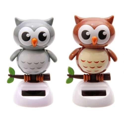 Statuetta Oscillante Ad Energia Solare Gufo Gufetto Dondolo Movimento Per Auto