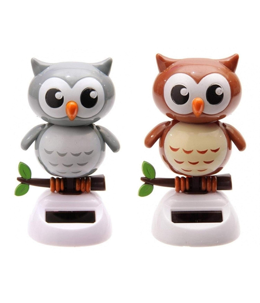 Statuetta Oscillante Ad Energia Solare Gufo Gufetto Dondolo Movimento Per Auto
