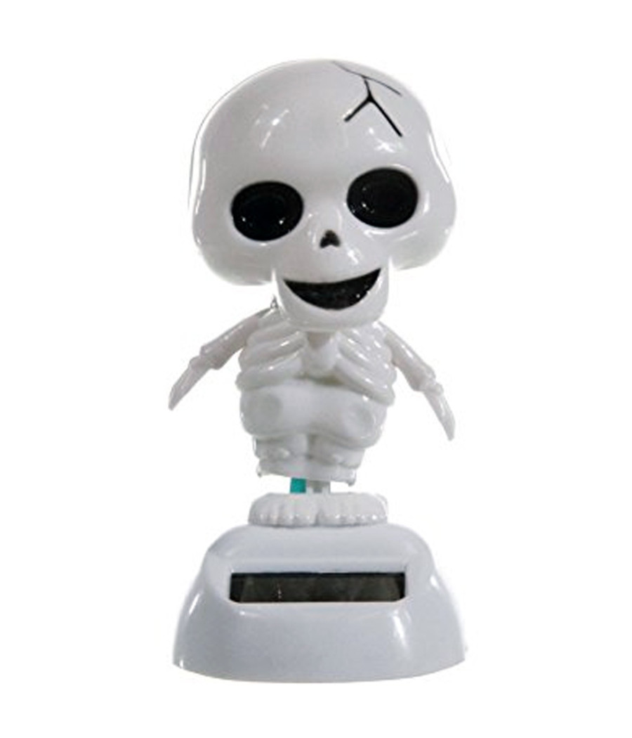 Statuetta Oscillante Ad Energia Solare Scheletro Teschio Dondolo Movimento