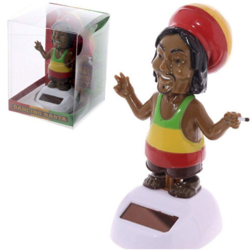 Statuetta Oscillante Jamaican Rasta Dondolo Cruscotto Auto Scrivania Solare