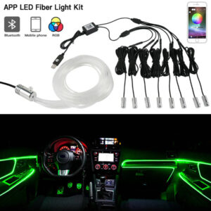 Striscia Led Fluorescente Luci Ambiente Illuminazione Auto Con App Smartphone