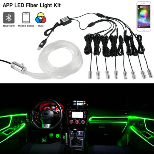 Striscia Led Fluorescente Luci Ambiente Illuminazione Auto Con App Smartphone