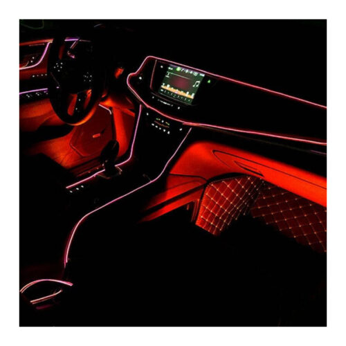 Striscia Led Fluorescente Rosso Luci Ambiente Neon 12v 14w Illuminazione Auto