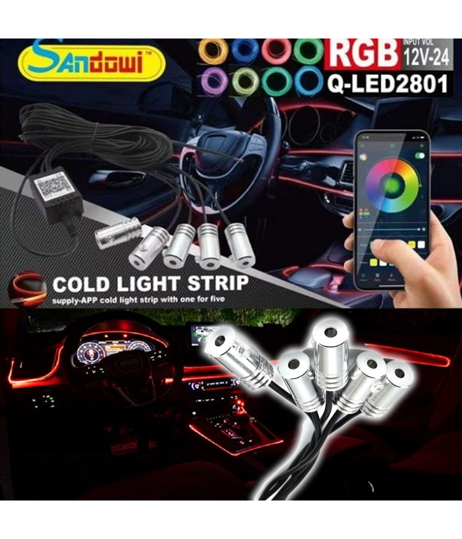 Striscia Led Illuminazione Decorativa Rgb Led Strip Neon 12v Per Auto Q-led2801