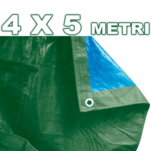 Telo Copri Auto Moto Copritutto 4×5 Metri In Polietilene Impermeabile Verde Blu