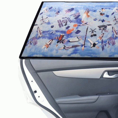 Tendina Parasole A Rullo 58 X 125 Cm Tema Spazio Per Auto Finestrini Parabrezza