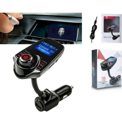 Trasmettitore Fm Bluetooth Wireless T10 Kit Auto Vivavoce Lettore Mp3 Usb