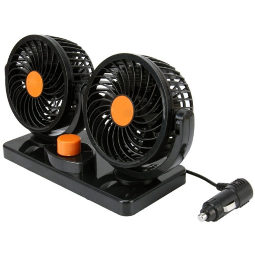 Ventilatore Per Auto Portatile Con Base Doppia Velocità’ Rotazione 12v