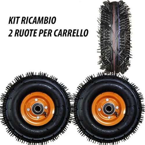 2pz Ruota Ruote In Gomma Universali 2x Per Carrello Con Cuscinetto 4.10 / 3.50