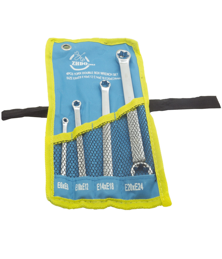 4 Chiavi Doppia Testa Torx Femmina E6xe8 - E10xe12 - E14xe18 - E20xe24