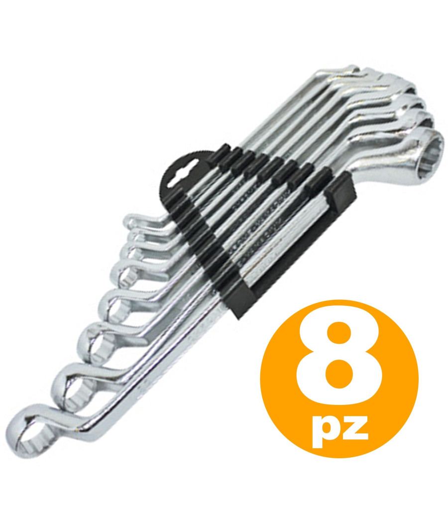 8 X Chiavi Ad Anello In Cromo Vanadio Misura Dalla 6 Alla 22 Attrezzi