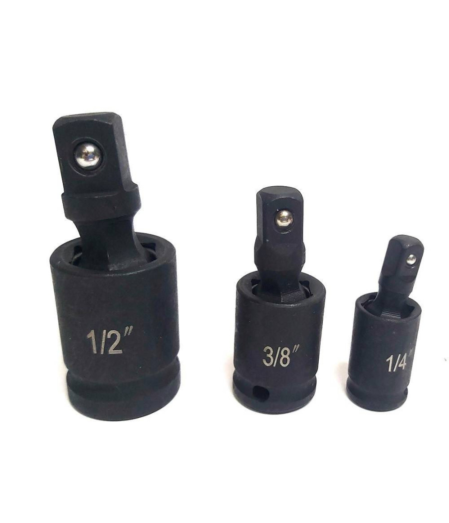 Adattatore Chiave Bussola Cricchetto Set 3pz Riduttori 1/2 1/4 3/8 Snodo Sferico - immagine 3