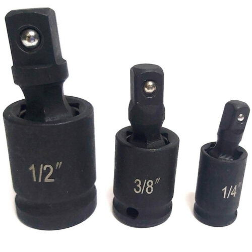 Adattatore Chiave Bussola Cricchetto Set 3pz Riduttori 1/2 1/4 3/8 Snodo Sferico