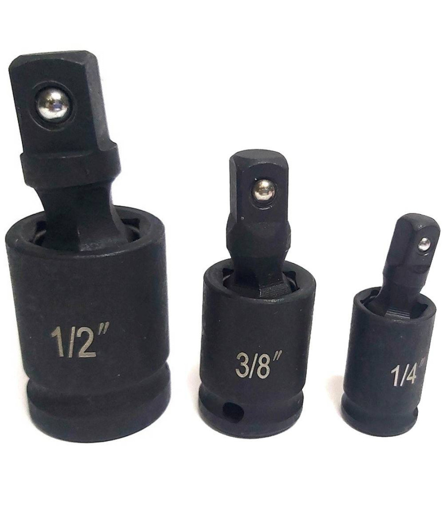 Adattatore Chiave Bussola Cricchetto Set 3pz Riduttori 1/2 1/4 3/8 Snodo Sferico