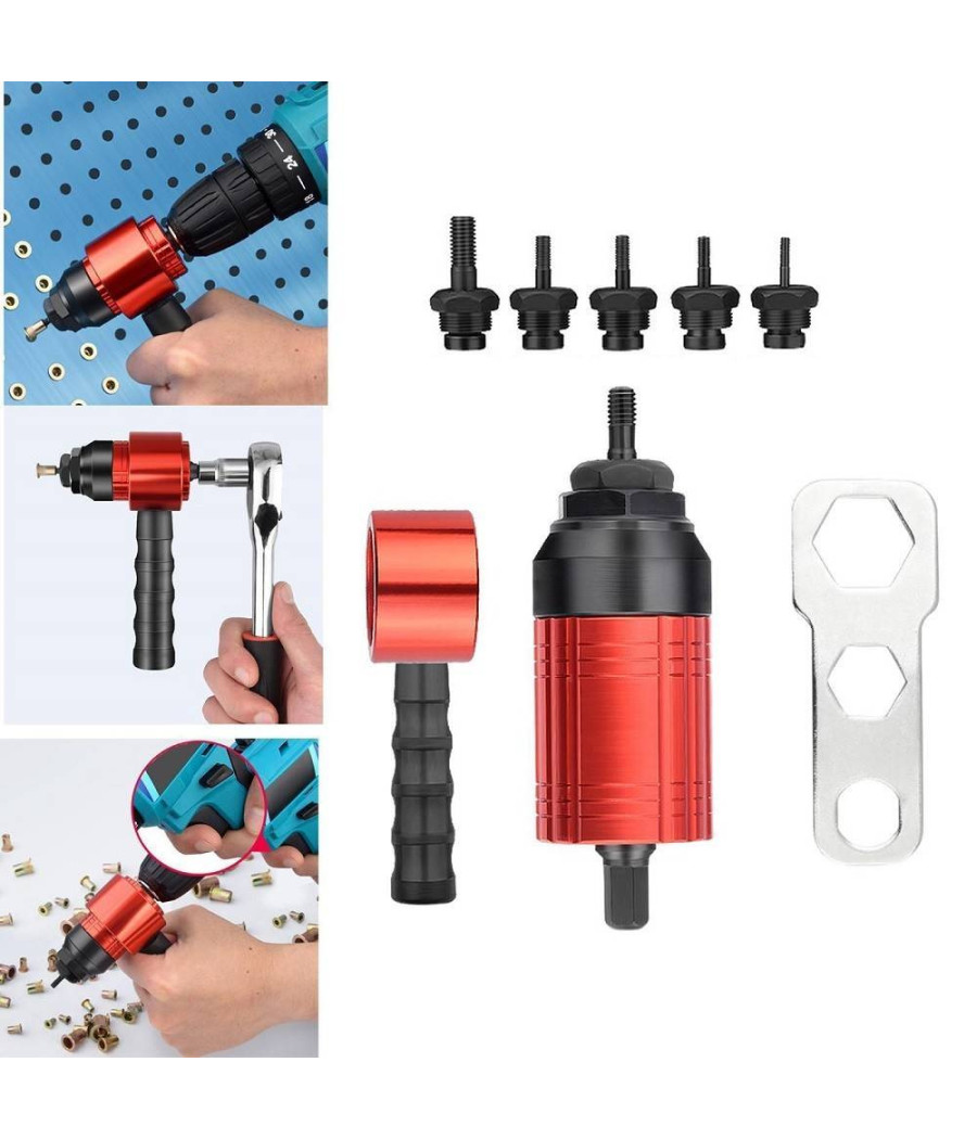 Adattatore Per Rivetti Elettrici Per Trapano A Batteria M3 M4 M5 M6 M8 Utensili - immagine 2