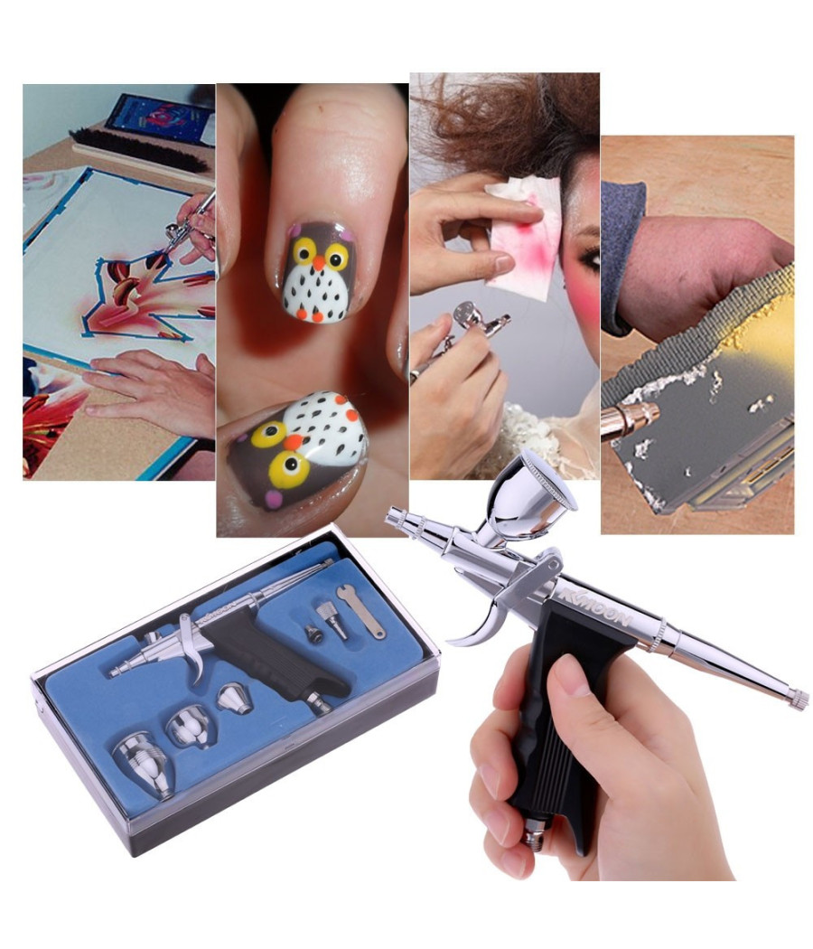 Aerografo Doppia Azione Tratto Fine 0,3mm Aeropenna Aria Compressa Serbatoi