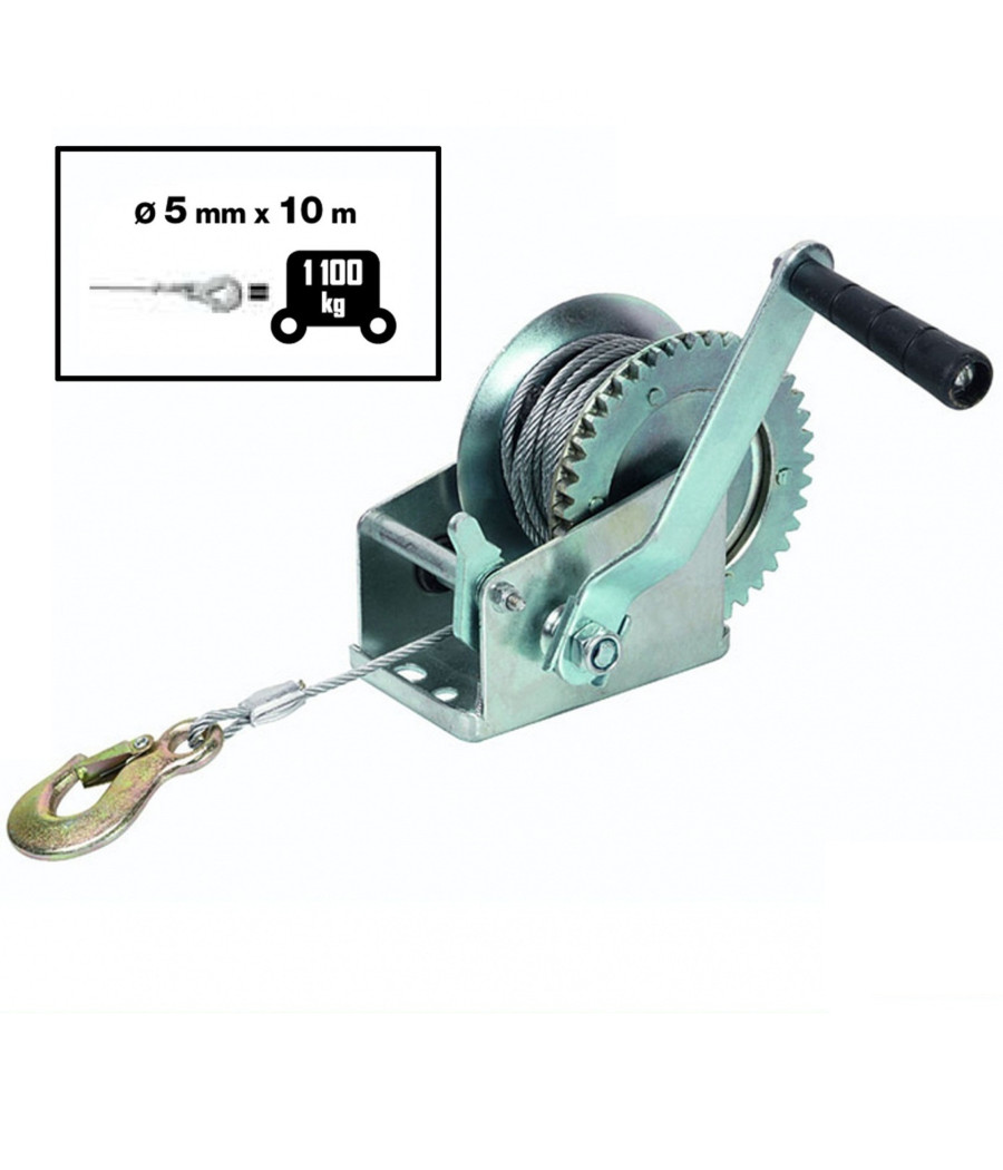 Argano Verricello Paranco Manuale 2 Velocita' Trazione 1100/2200 Kg Ribitech