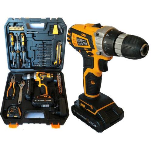 Avvitatore 18v Trapano Batteria A Litio 2 Batterie In Valigia + Accessori P104