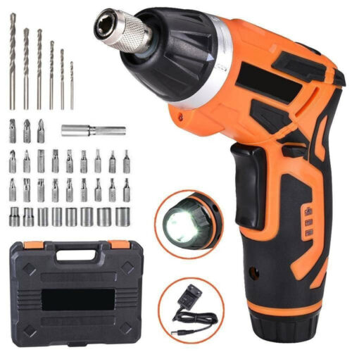 Avvitatore Cacciavite Elettrico A Batteria Trapano Con 38 Punte E Torcia Led