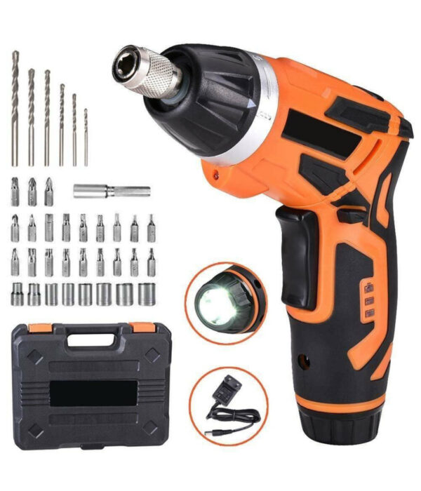Avvitatore Cacciavite Elettrico A Batteria Trapano Con 38 Punte E Torcia Led