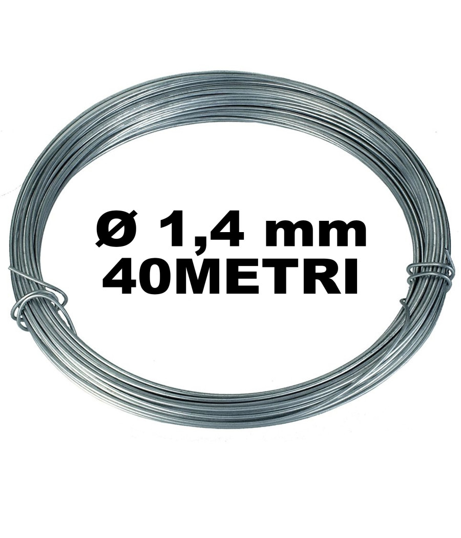 Bobina Matassa Filo Ferro Filato Cromato Diametro 1,4mm Per 40 Metri
