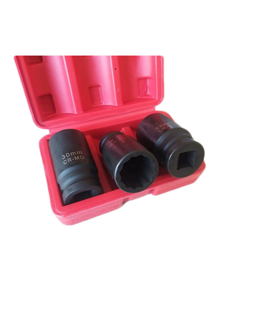 Bussole Boccole Per Pistola Avvitatore Pneumatico Set 3 Pz 3/4" Da 30 A 36mm - immagine 2