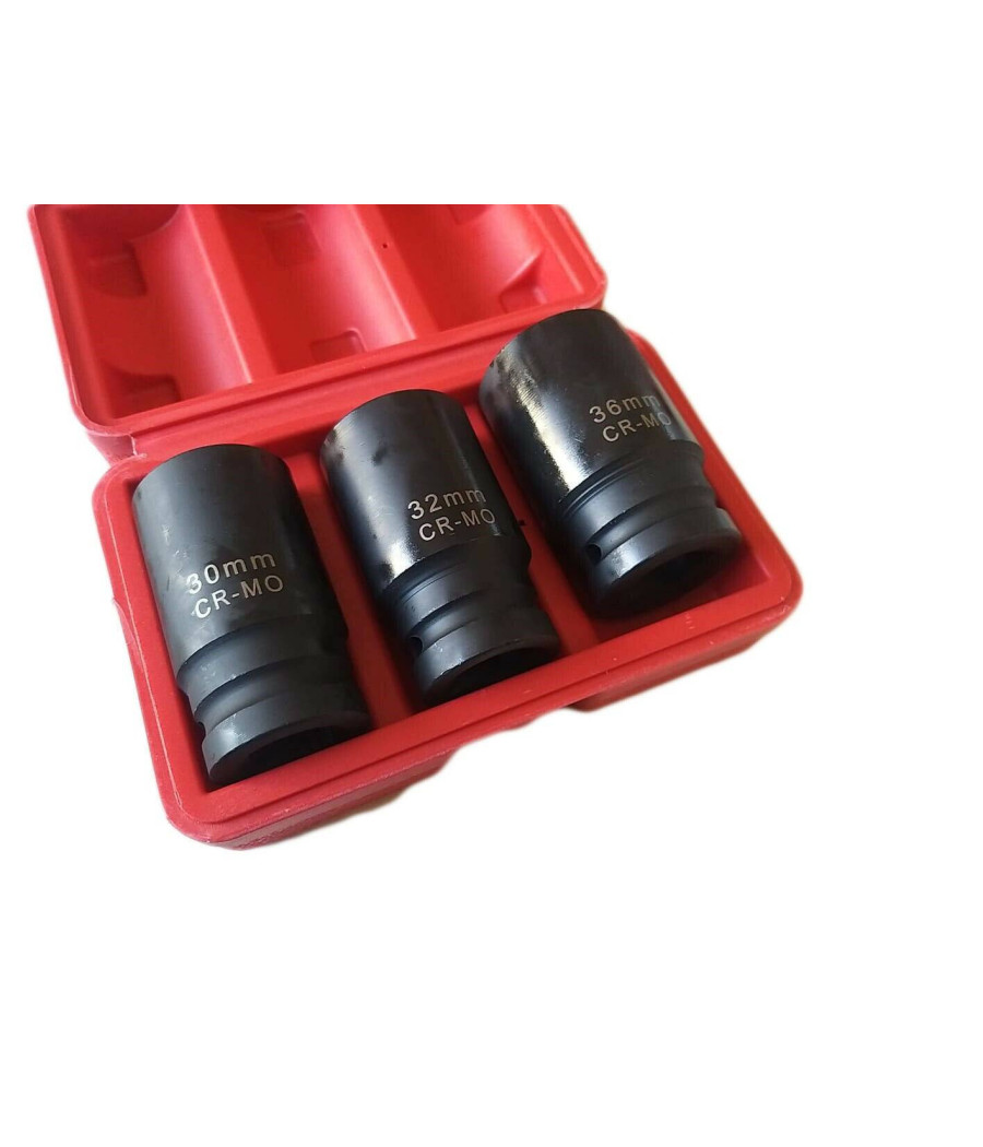 Bussole Boccole Per Pistola Avvitatore Pneumatico Set 3 Pz 3/4" Da 30 A 36mm - immagine 3