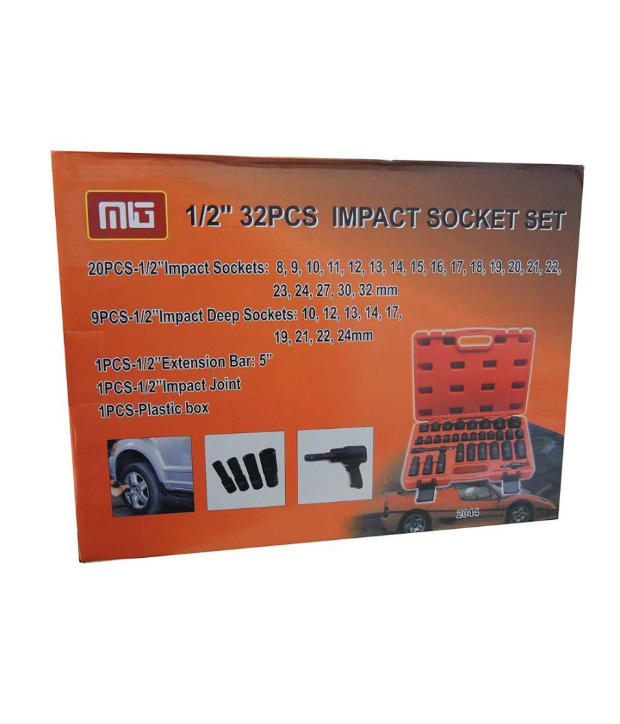 Bussole Boccole Per Pistola Avvitatore Pneumatico Set Kit 32pz 1/2" Mig-2044 - immagine 2