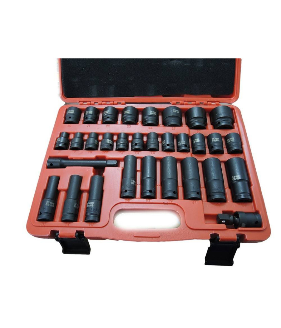 Bussole Boccole Per Pistola Avvitatore Pneumatico Set Kit 32pz 1/2" Mig-2044 - immagine 3