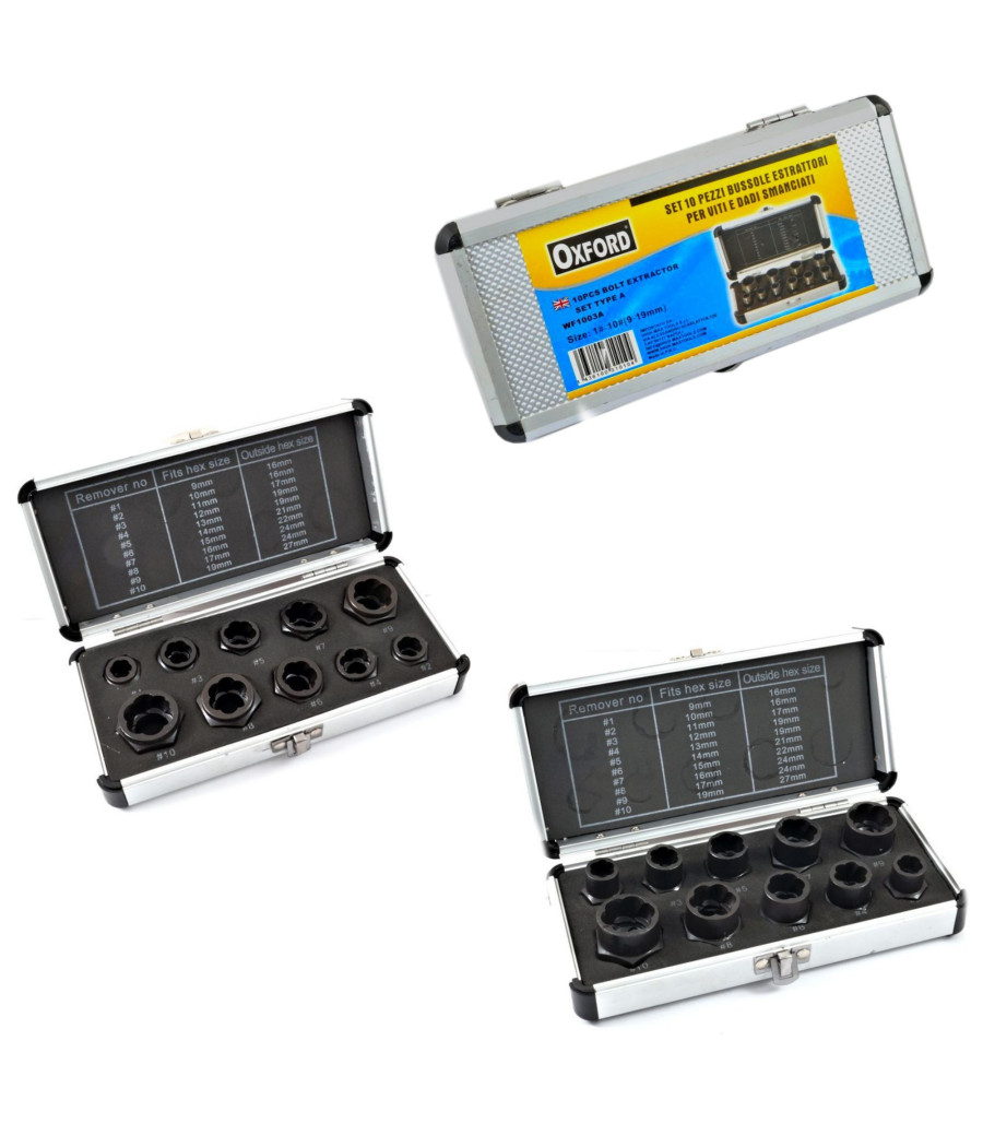 Bussole Estrattori Dadi E Bulloni Danneggiati Alte Basse Set 10 Pz