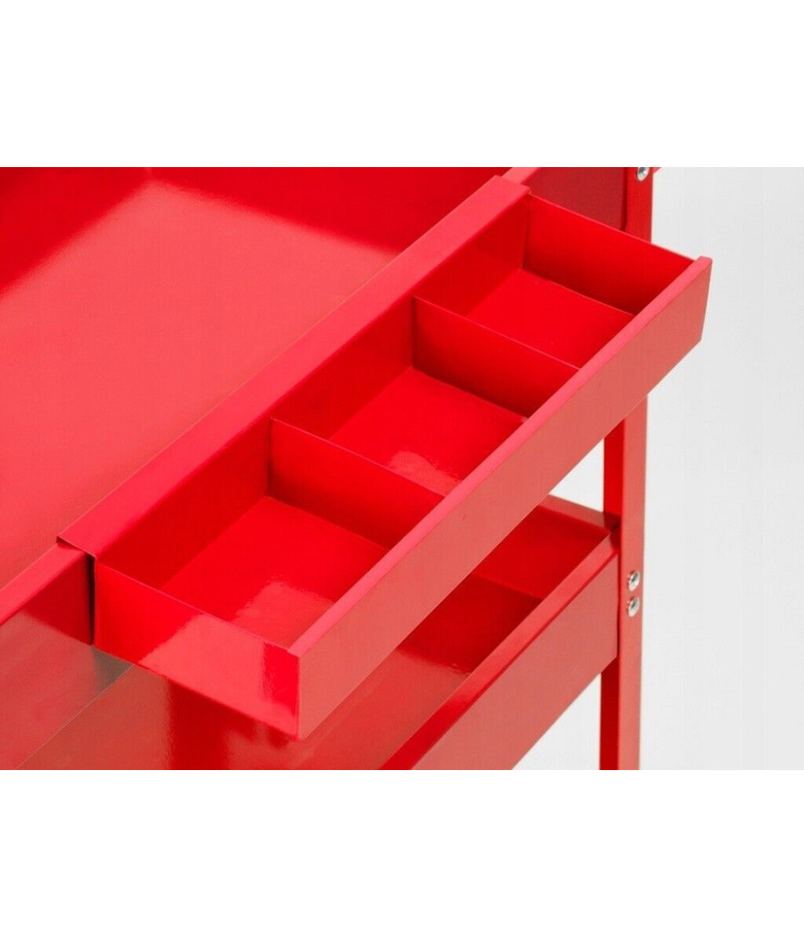 Carrello Per Attrezzi Da Officina Portautensili 3 Ripiani Con 4 Ruote 89824 - immagine 2