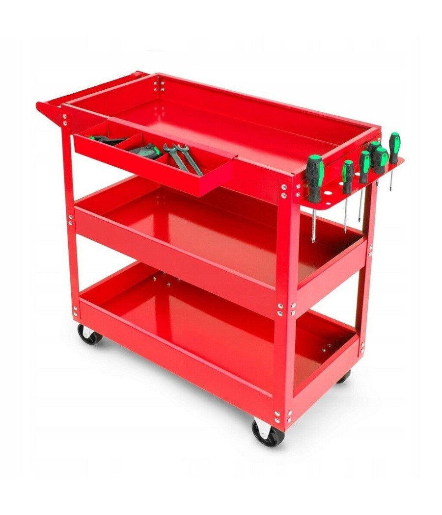 Carrello Per Attrezzi Da Officina Portautensili 3 Ripiani Con 4 Ruote 89824