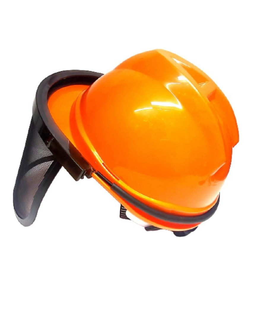 Casco Elmetto Protettivo Con Visiera A Rete Per Decespugliatore E Tagliaerba - immagine 3