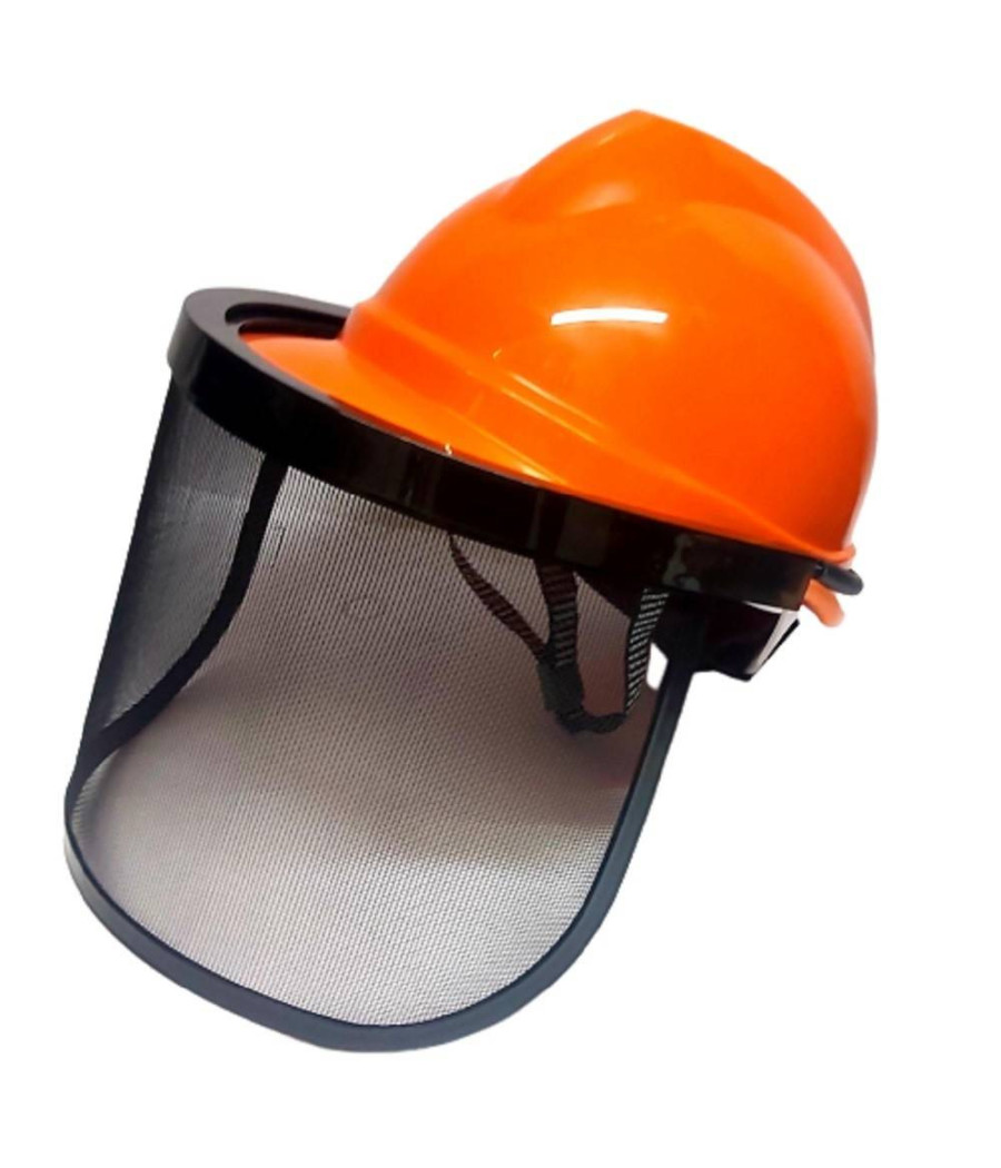 Casco Elmetto Protettivo Con Visiera A Rete Per Decespugliatore E Tagliaerba
