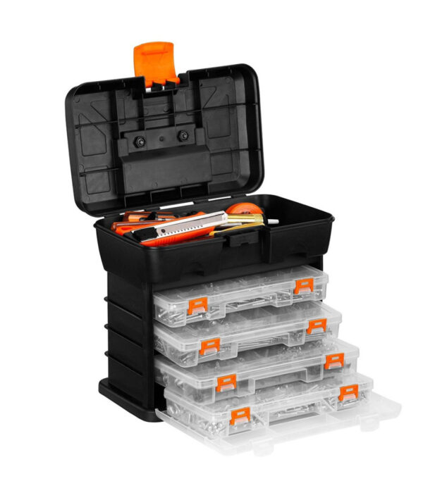 Cassetta Porta Attrezzi Porta Utensili In Plastica Con Cassetti 27x18x26,5cm - immagine 3