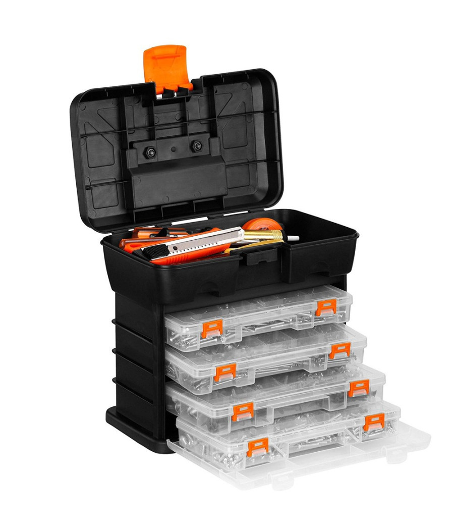 Cassetta Porta Attrezzi Porta Utensili In Plastica Con Cassetti 27x18x26,5cm - immagine 3
