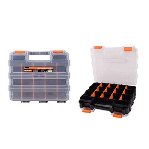Cassetta Portautensili 34 Scomparti Doppio Lato Scomparti Regolabili Attrezzi
