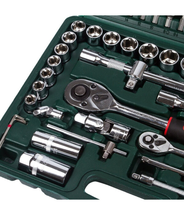 Cassetta Valigetta Set Cricchetto 94 Pz Kf-94 Acciaio Cromo Vanadio 1/2" 1/4" - immagine 2