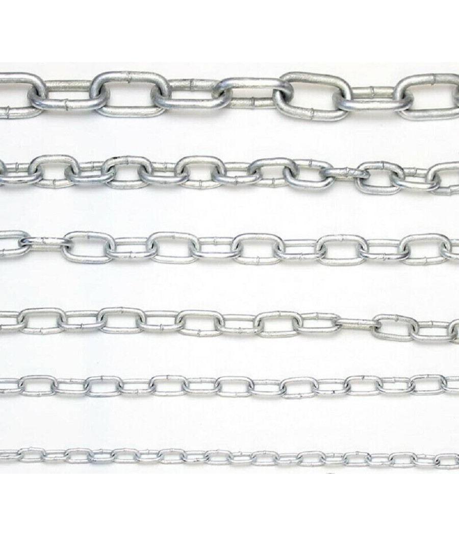 Catena Di Sicurezza In Ferro Zincato Saldata Catene Genovese Bobina 1,5 Metri - immagine 2