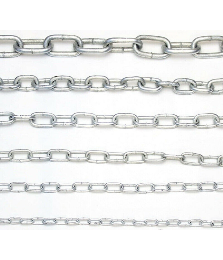 Catena Di Sicurezza In Ferro Zincato Saldata Catene Genovese Bobina 3 Metri - immagine 2