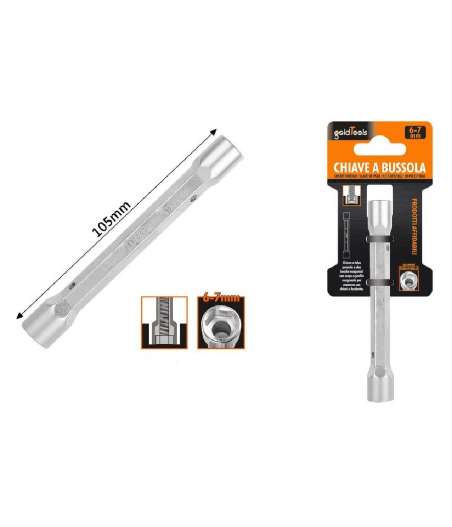 Chiave A Bussola Tubo Esagonale Da 105 Mm Doppie Bocche Esagonali 6-7 Mm 97547